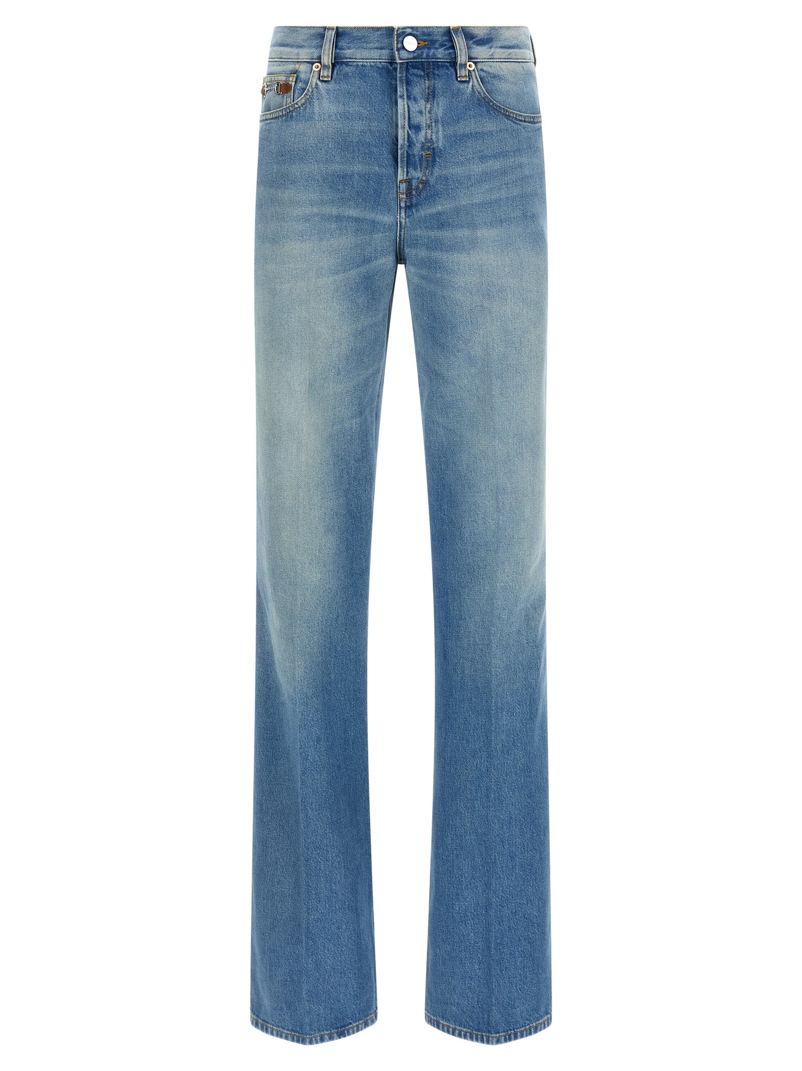 Gucci Light Blue Flared Jeans Cotton