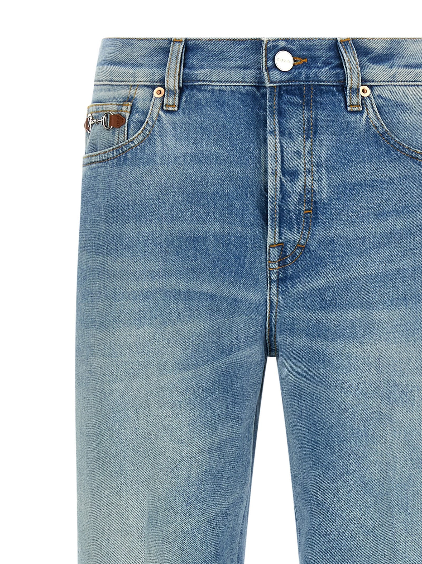 Gucci Light Blue Flared Jeans Cotton