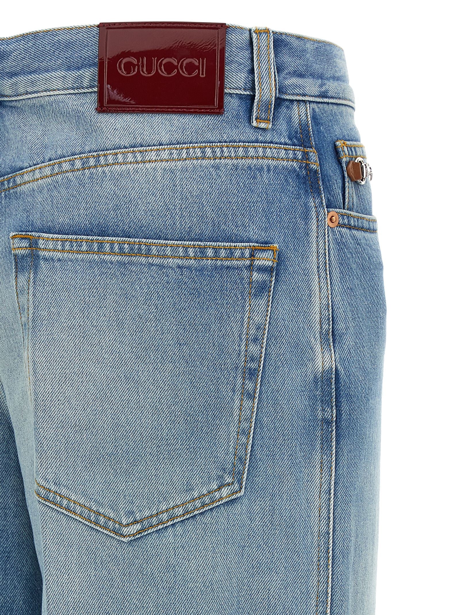 Gucci Light Blue Flared Jeans Cotton