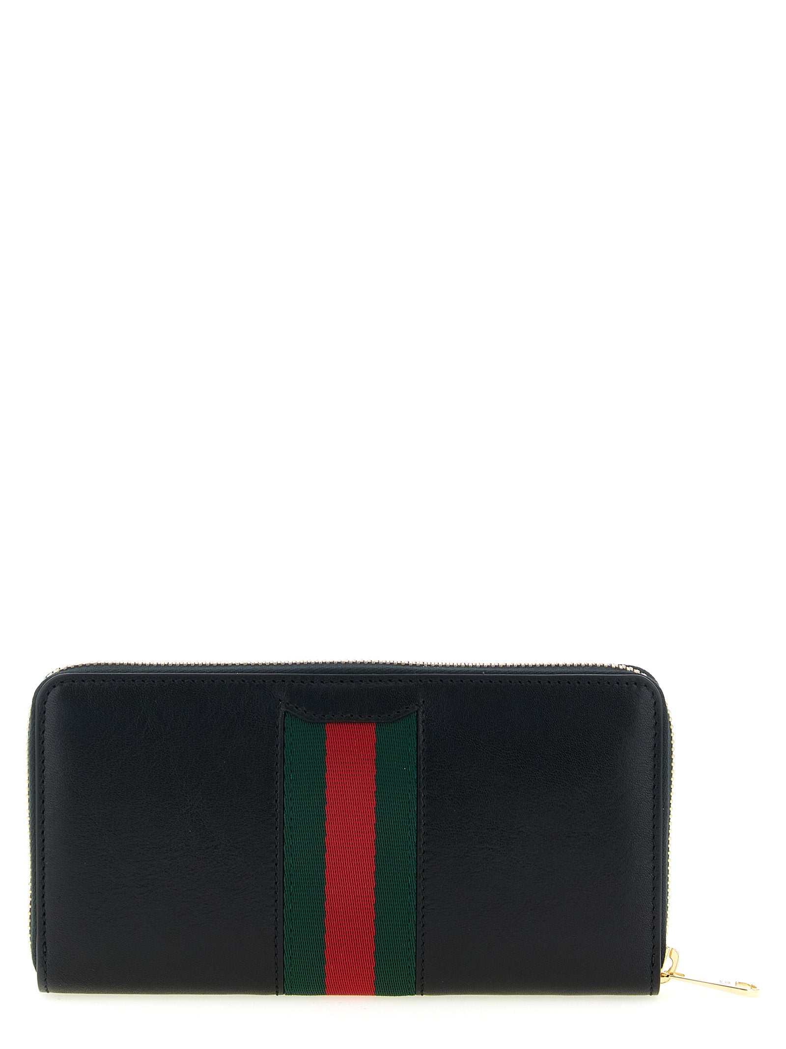 Gucci Black Horsebit Web Leather Cardholder