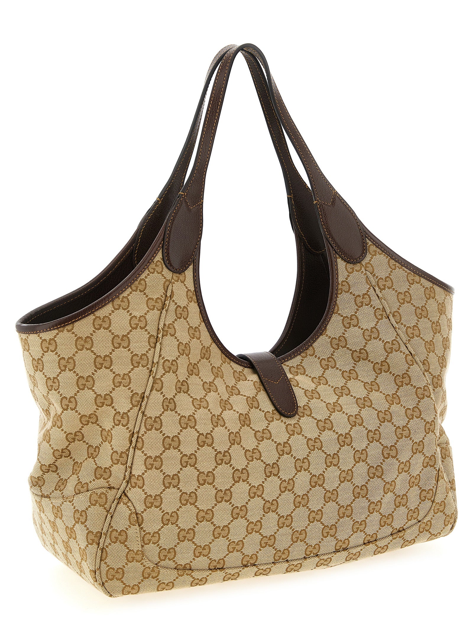 Gucci Beige Mercato Tote Nylon Cotton Polyester