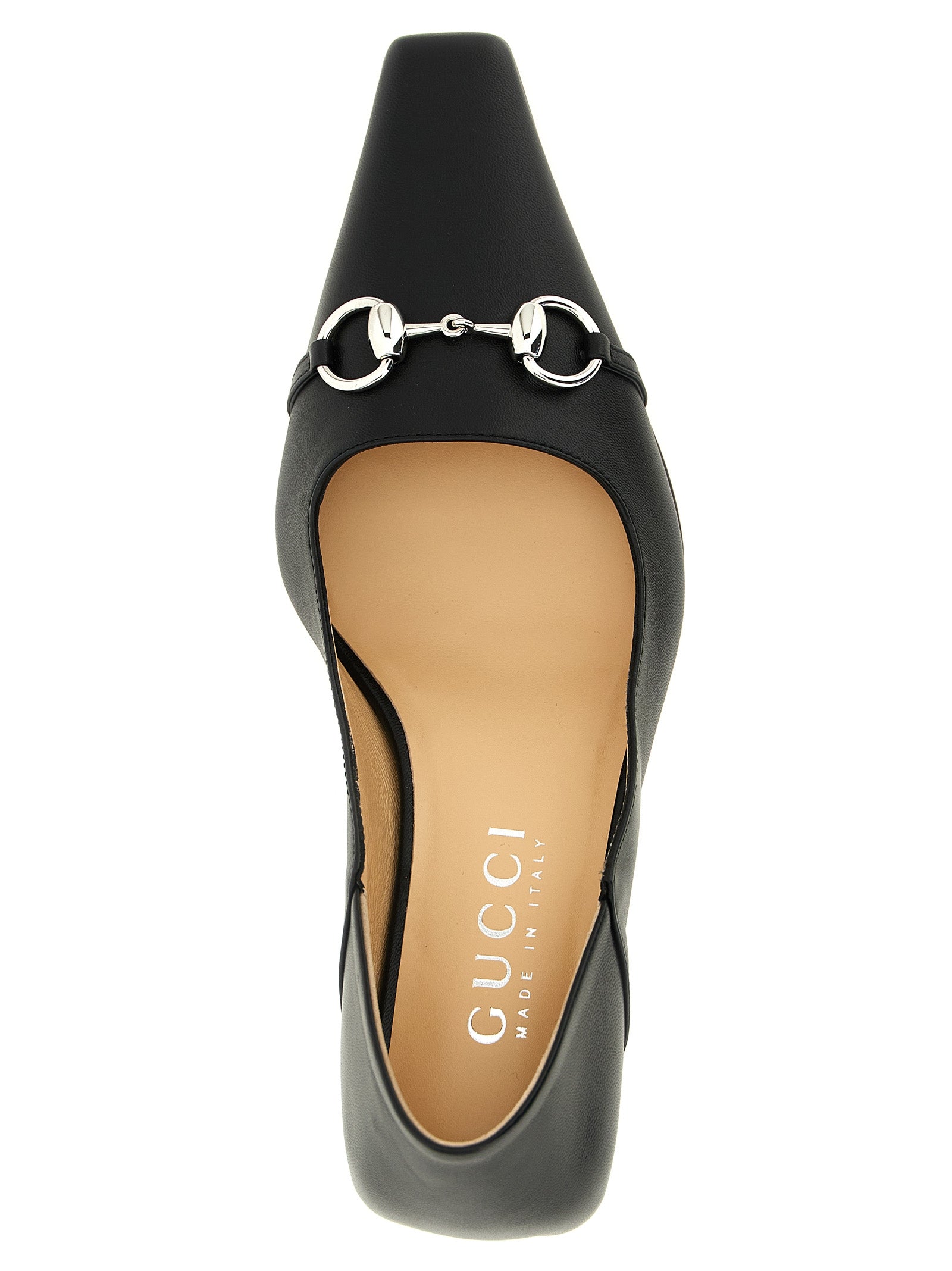 Gucci Black Nappa Vittoria Lambskin Mid Heel Pumps