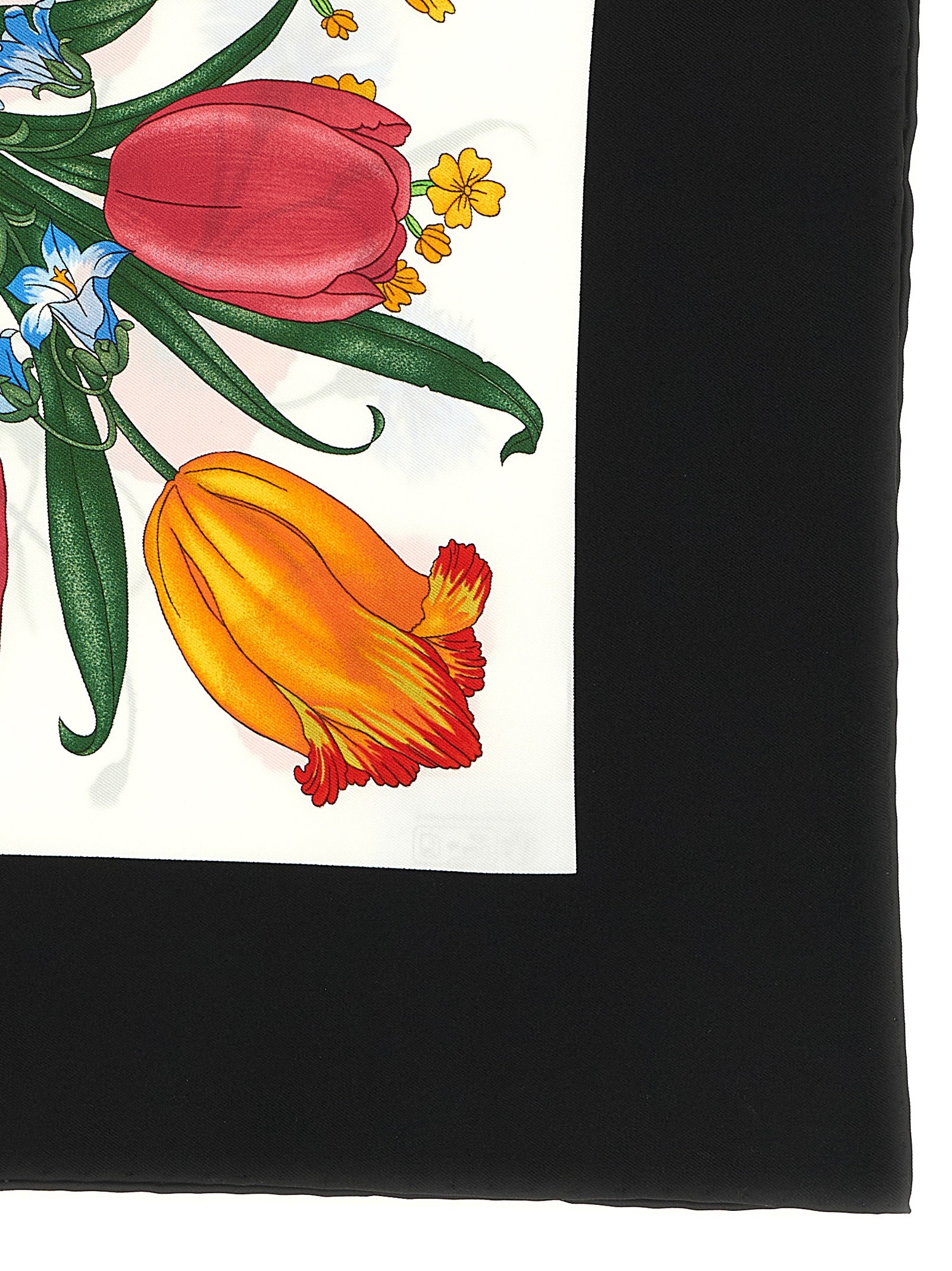 Gucci Black Silk Twill Carré Scarf