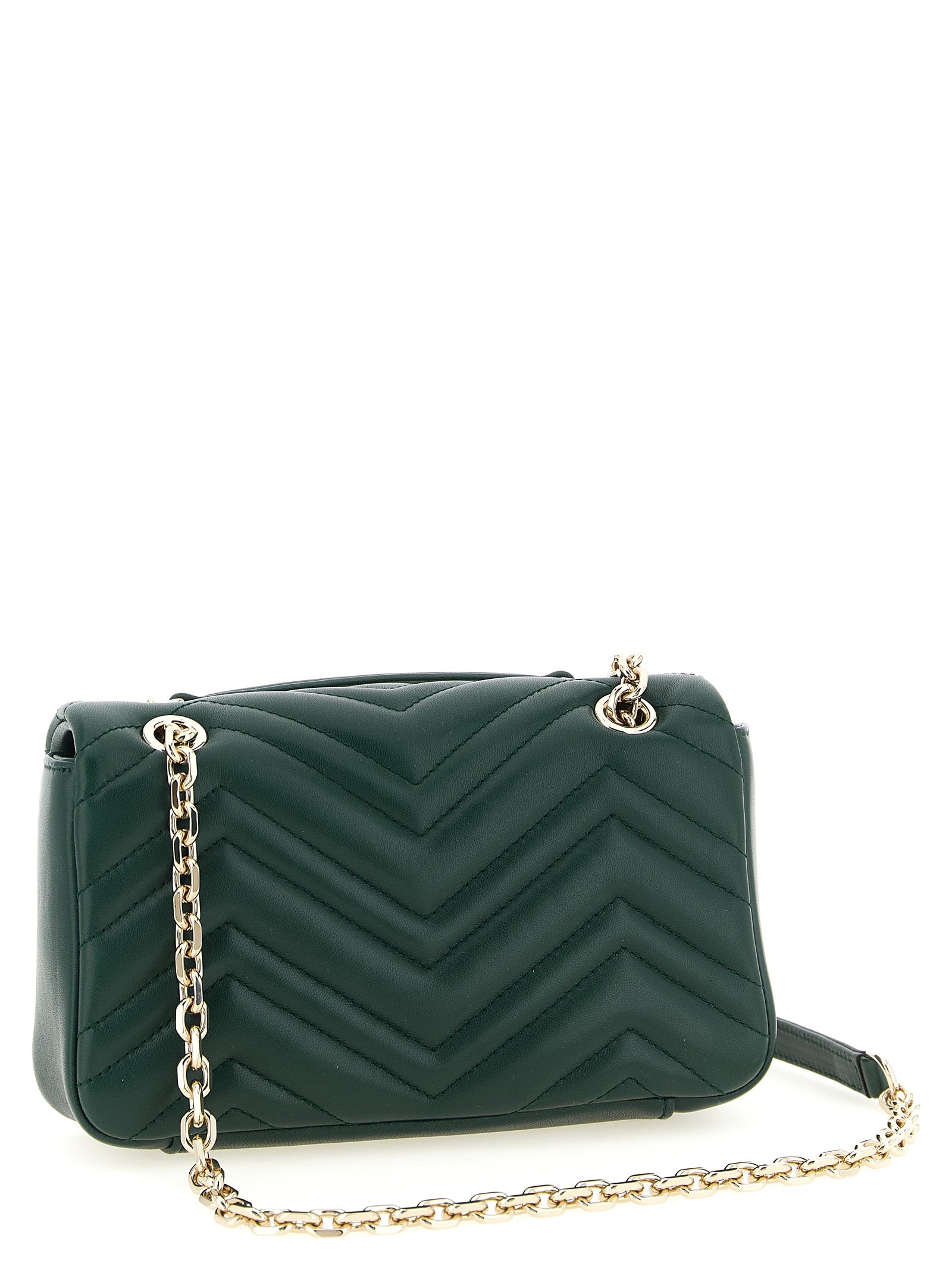 Gucci Green GG Marmont Small Lambskin Shoulder Bag