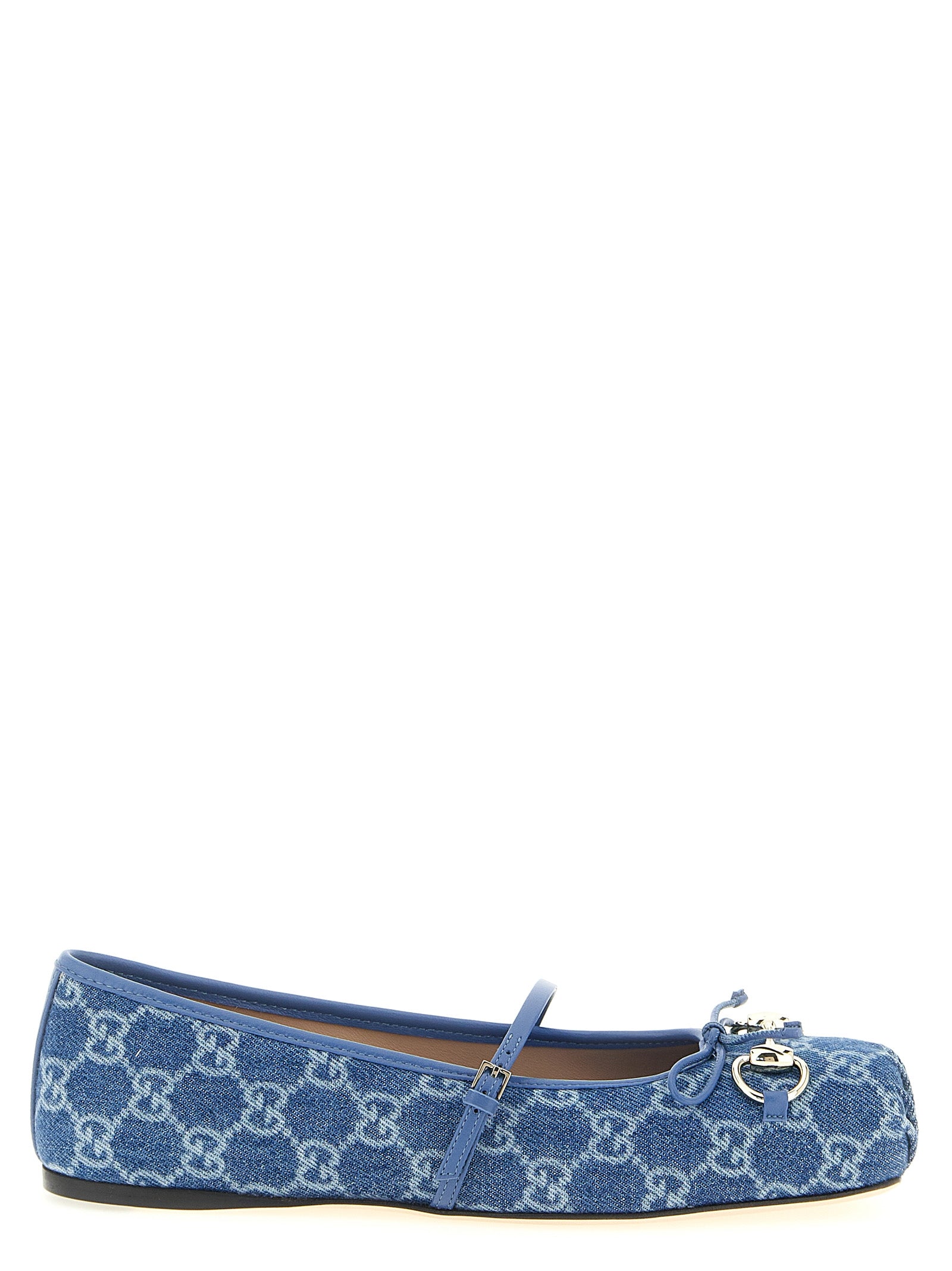 Gucci Blue GG Denim Ballet Flats Cotton