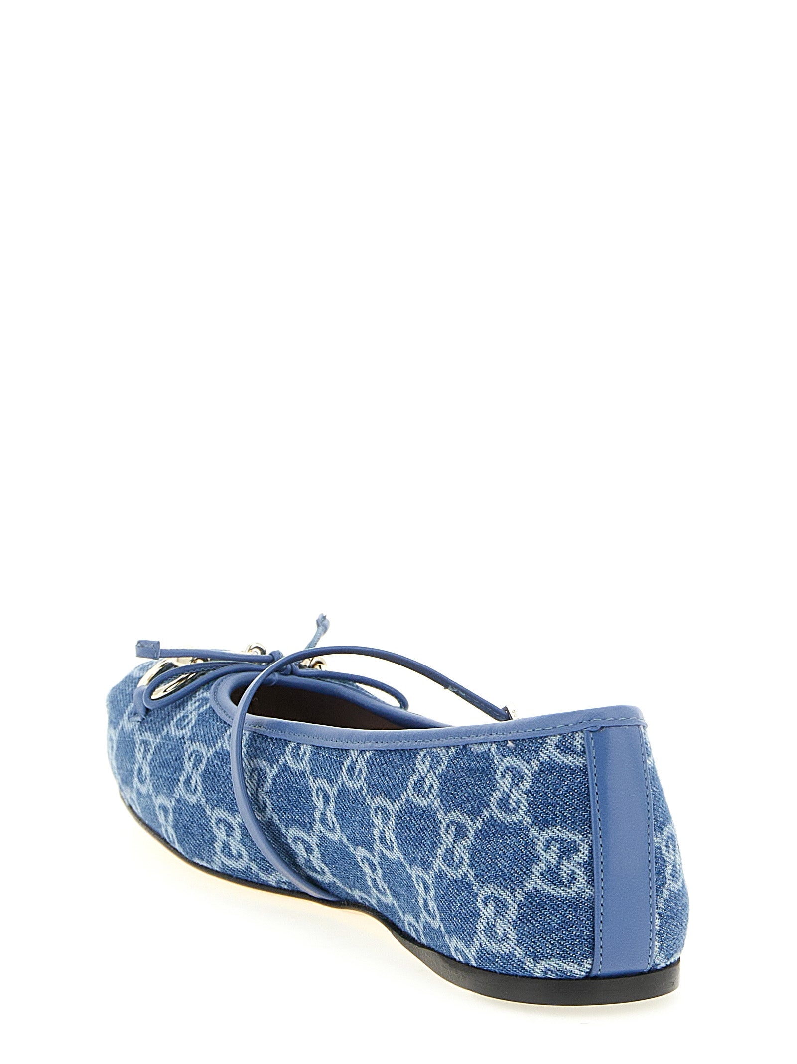 Gucci Blue GG Denim Ballet Flats Cotton
