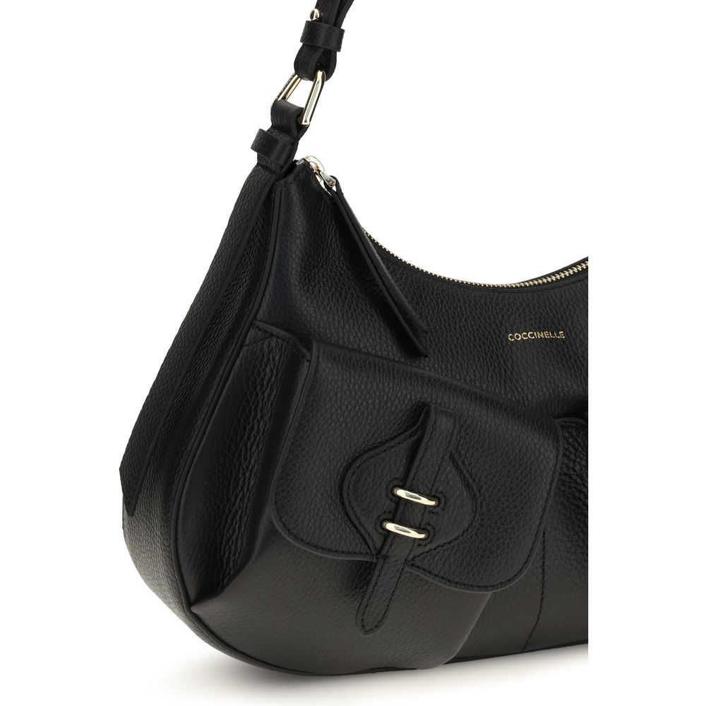Sac à bandoulière Coccinelle en cuir de veau noir Bos Taurus