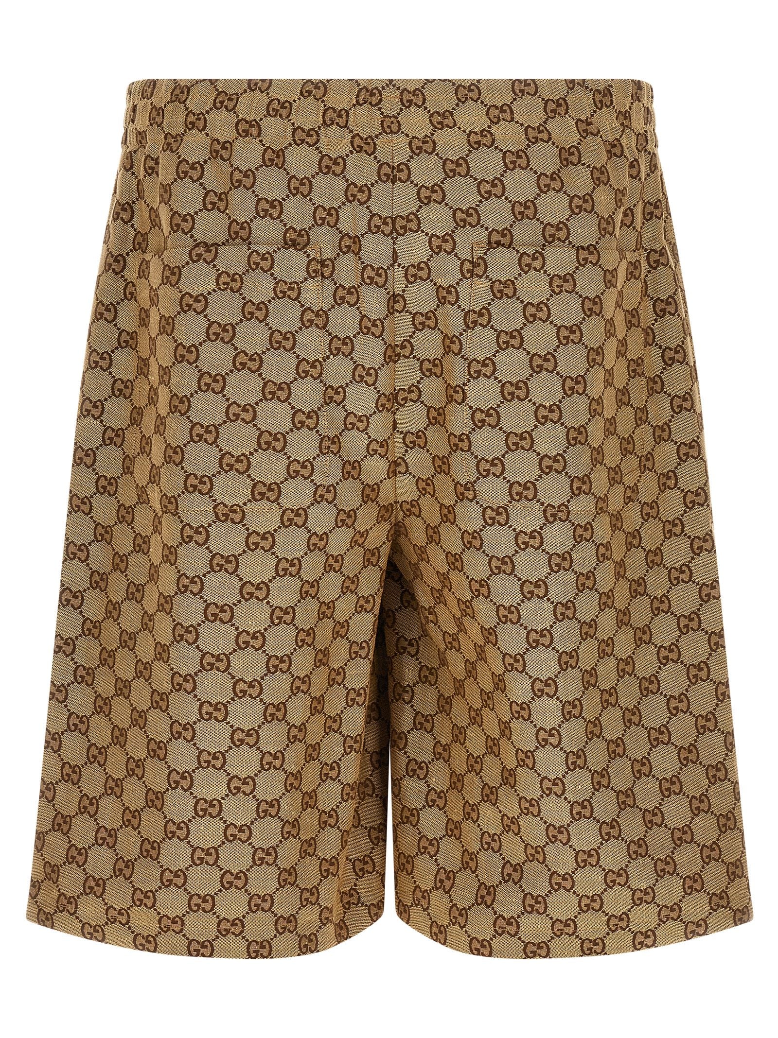 Gucci Beige Gucci Lido Linen Blend Bermuda Shorts
