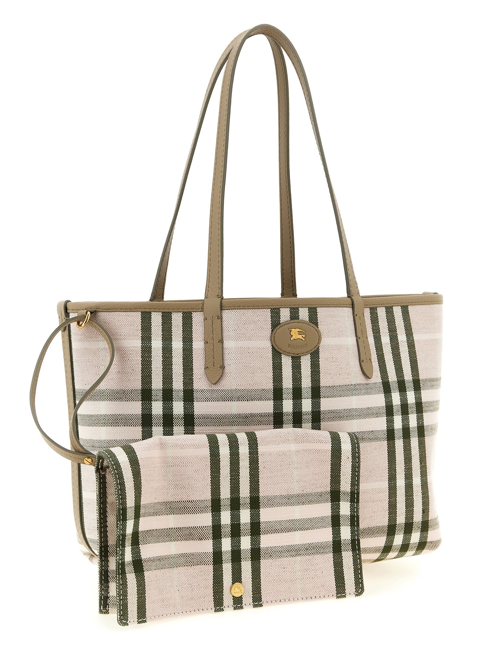 Burberry Beigefarbene Tragetasche aus Kalbsleder
