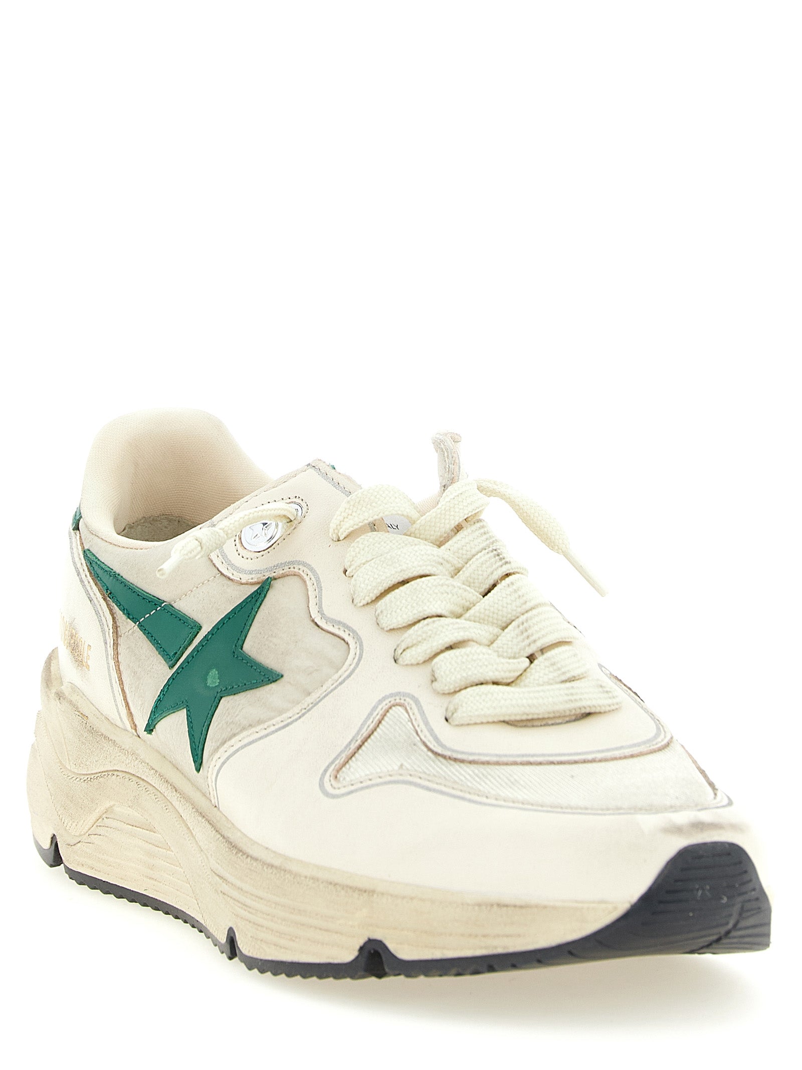 Bicolor Leather Athletic Sneakers