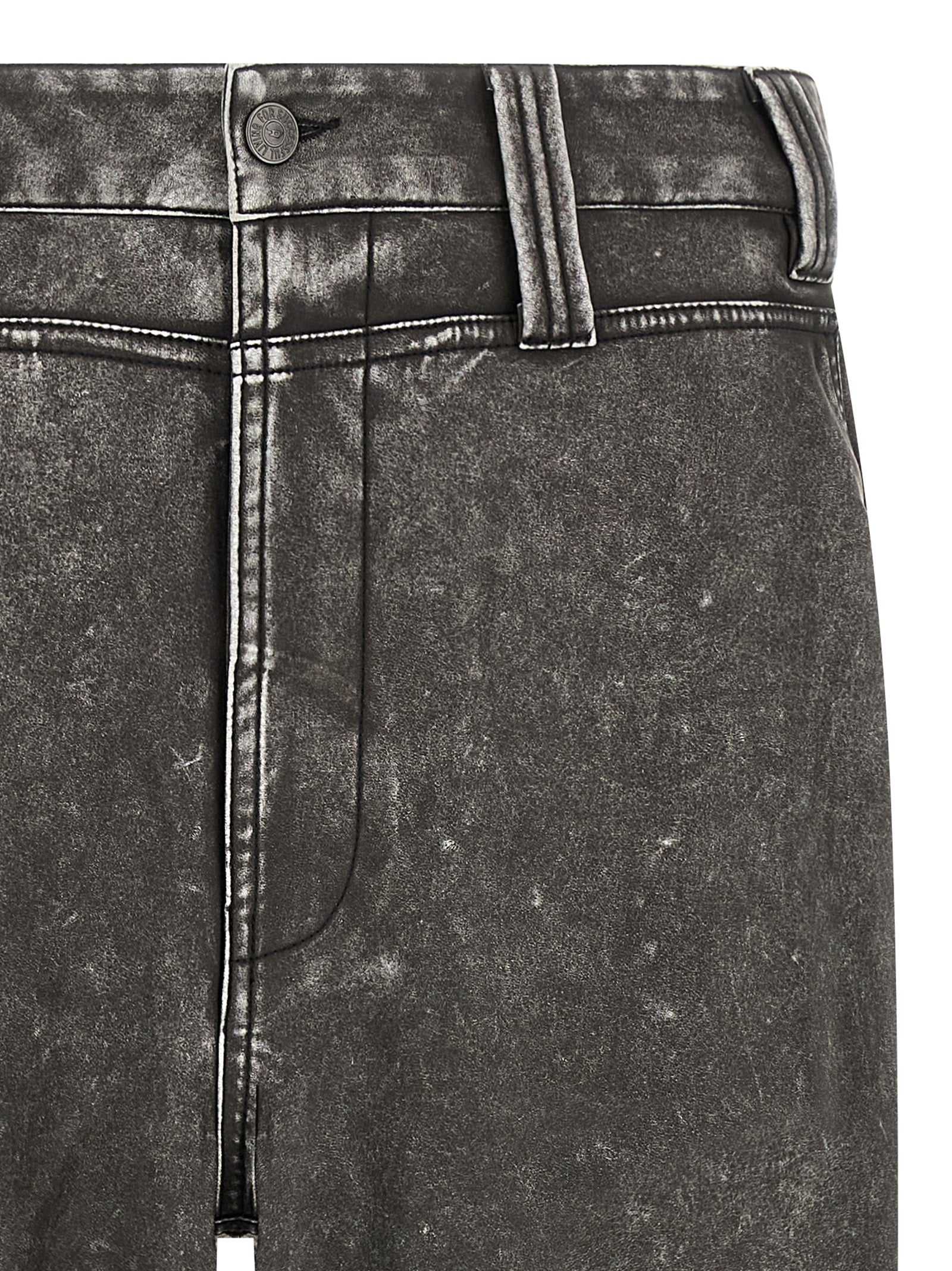 Gray Polyethylene Casual Pants