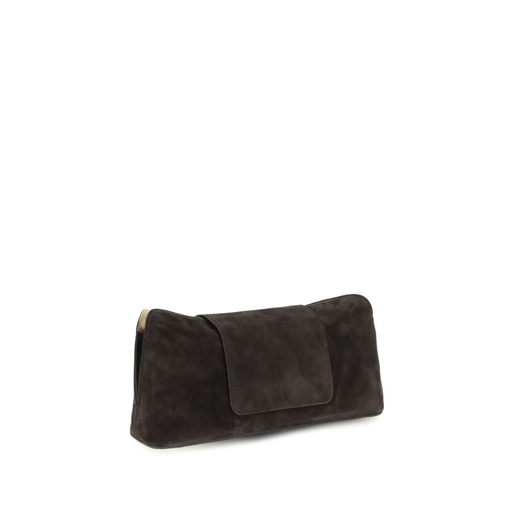 Versace Braune Kalbsleder Bos Taurus Clutch-Tasche