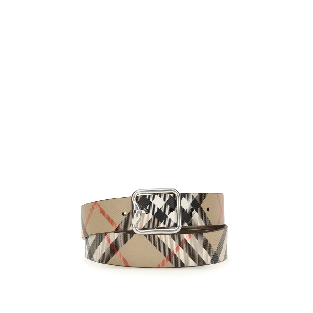 Ceinture Burberry en cuir de veau beige Bos Taurus Coupe classique