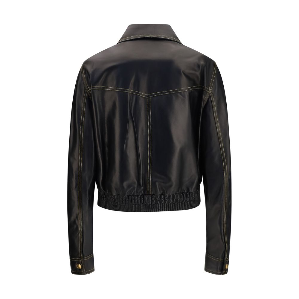 Versace Black Lamb Leather Jacket