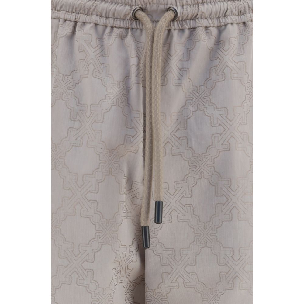 Off-White Beige Baumwoll-Freizeithose