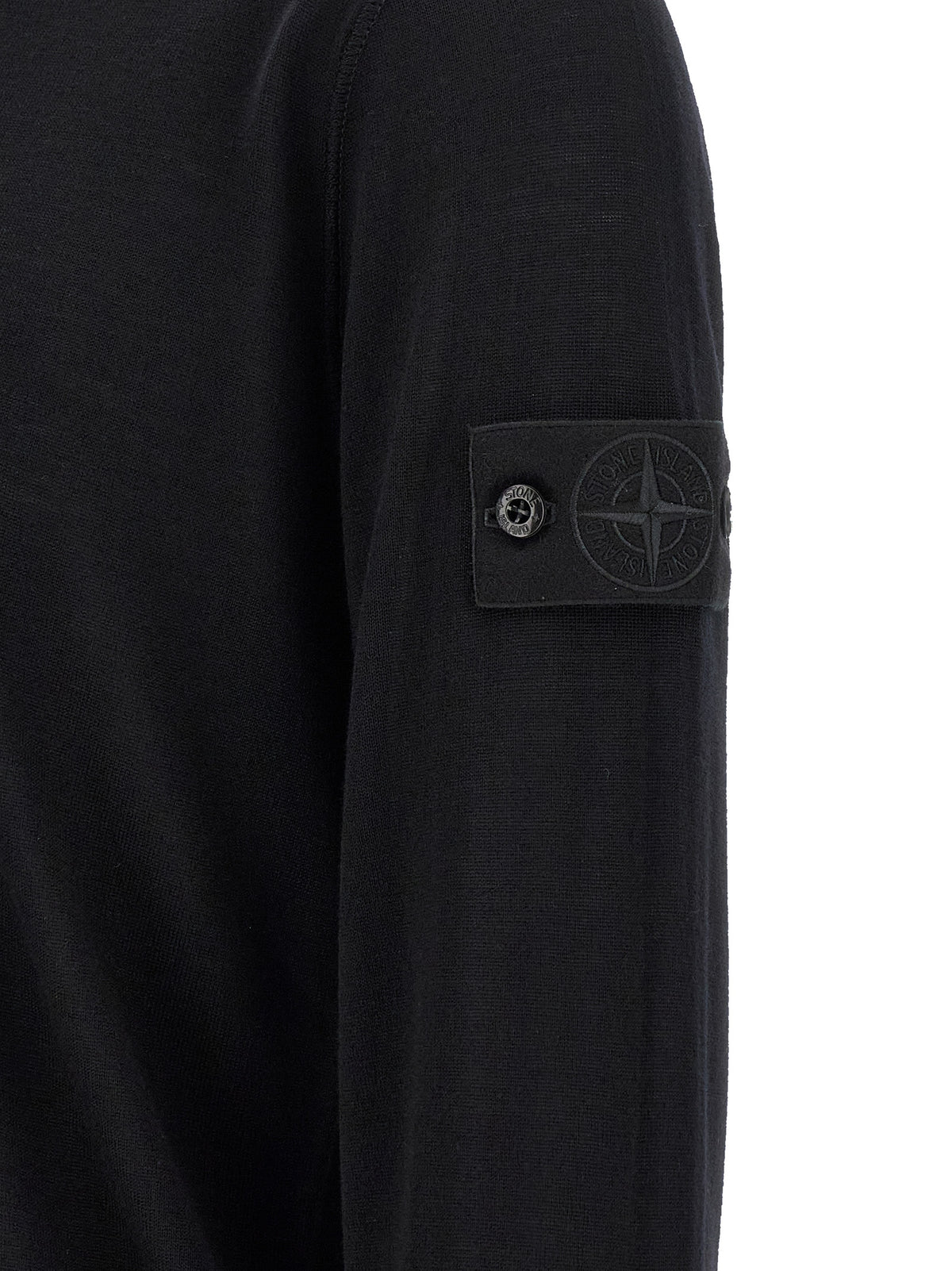 Stone Island Black Virgin Wool Cardigan