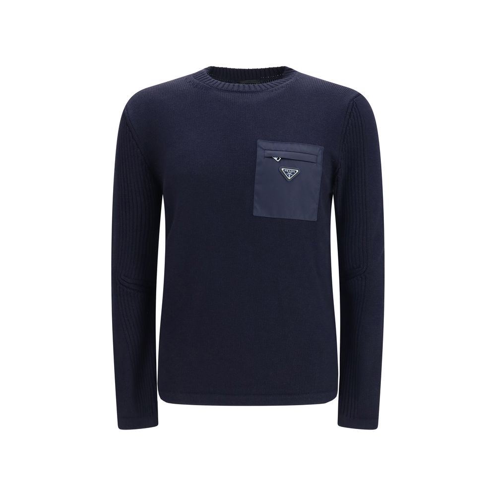 Prada Blue Wool Sweatshirt