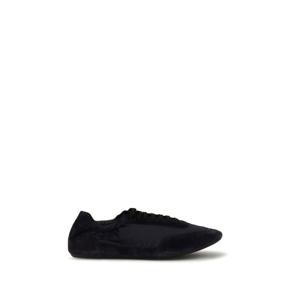 Prada Blue Calf Leather Athletic Sneakers