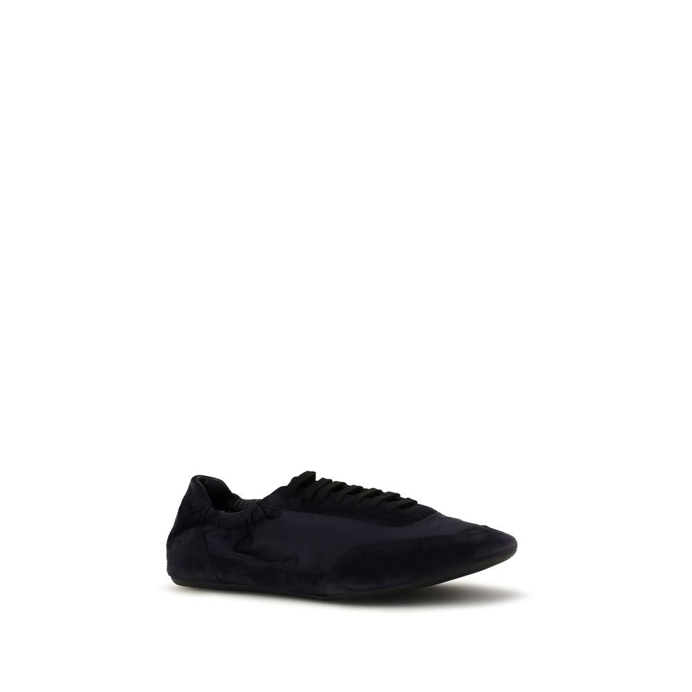 Prada Blue Calf Leather Athletic Sneakers