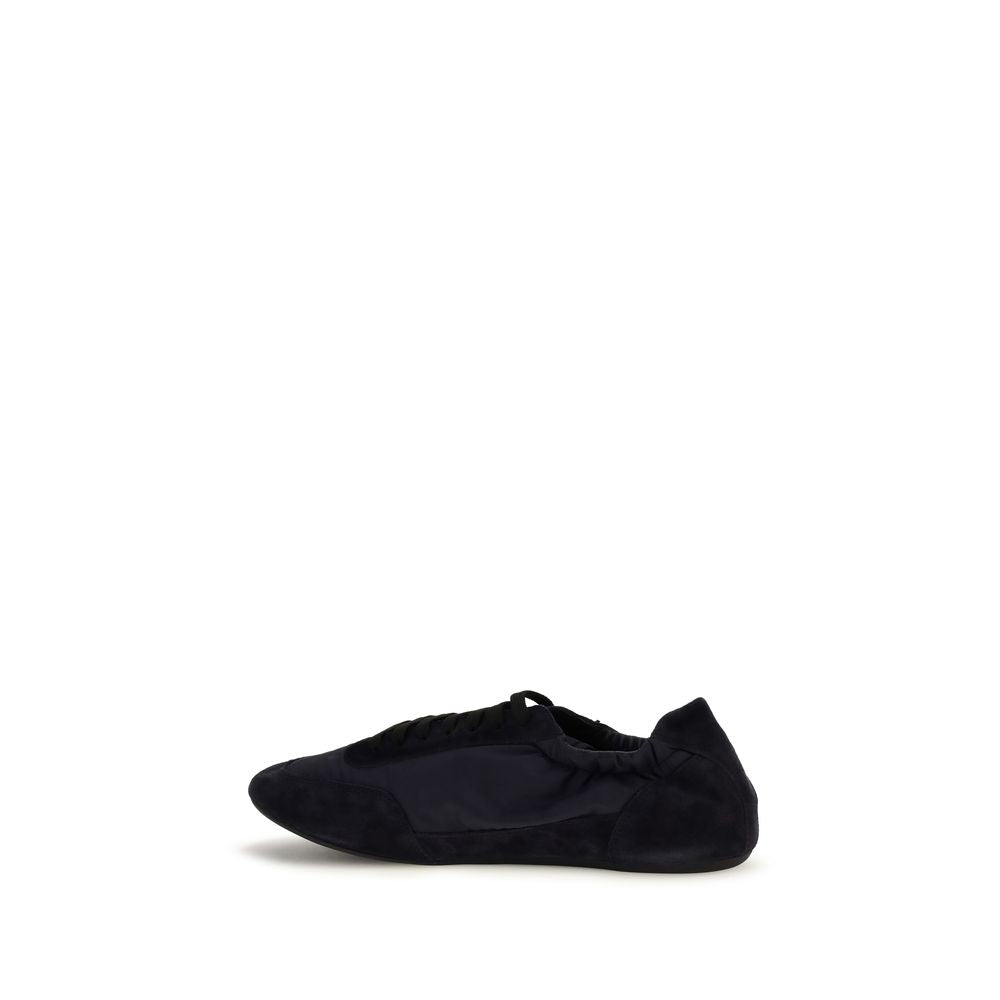 Prada Blue Calf Leather Athletic Sneakers
