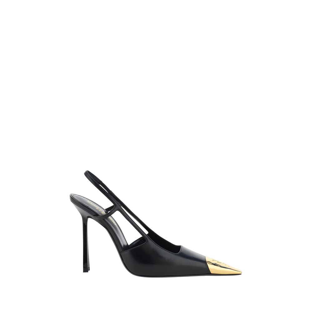 Saint Laurent Black Calf Leather High Heel Pumps