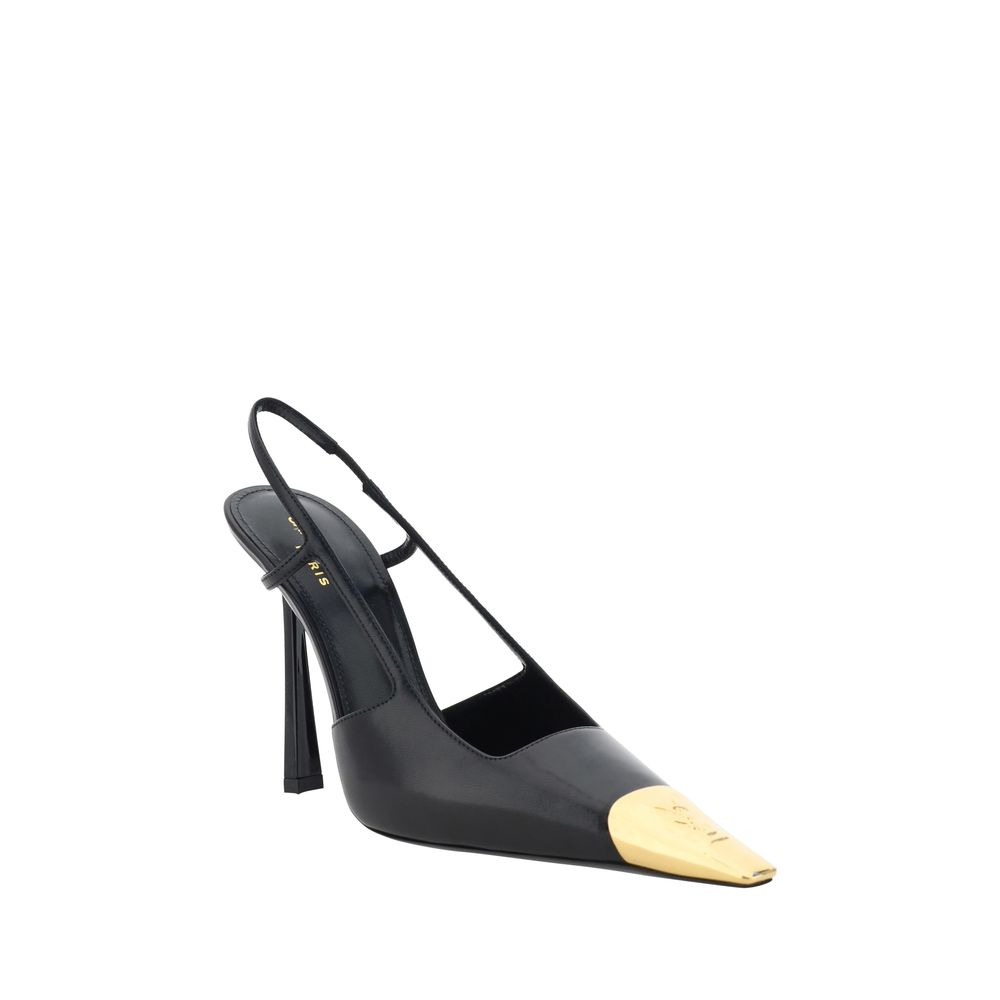 Saint Laurent Black Calf Leather High Heel Pumps