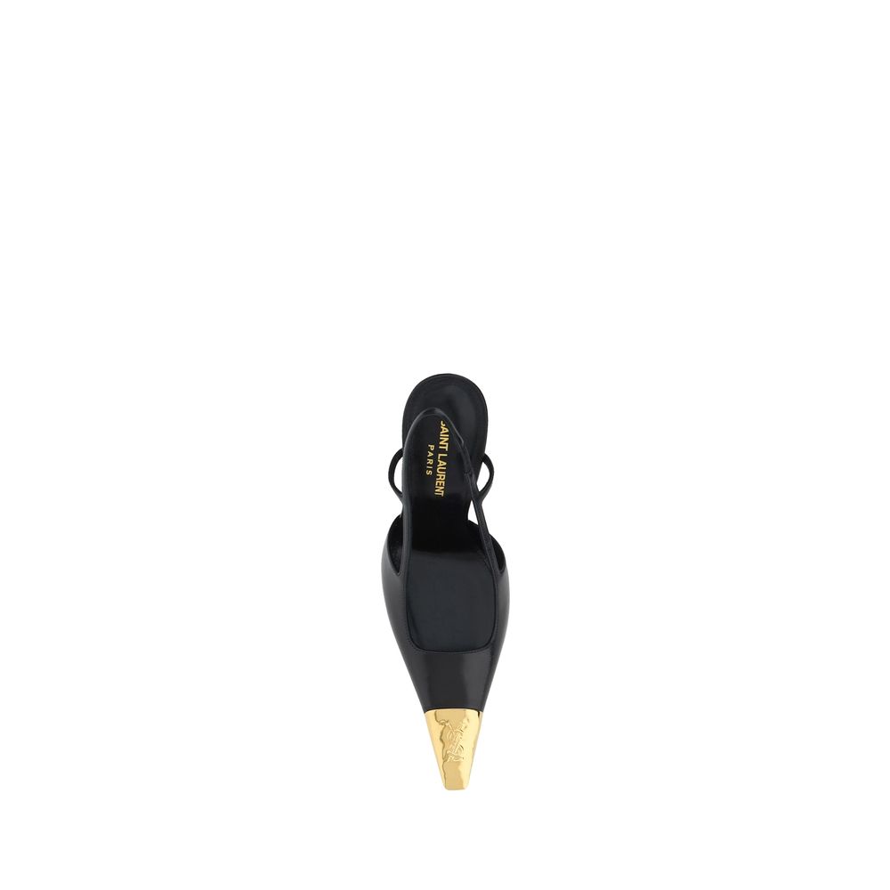 Saint Laurent Black Calf Leather High Heel Pumps