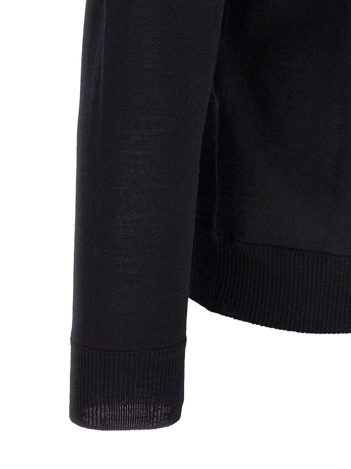 Stone Island Black Virgin Wool Cardigan