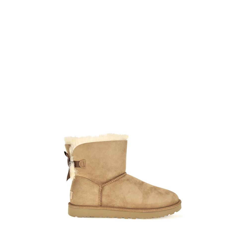 UGG Beige Calf Leather Ankle Boots