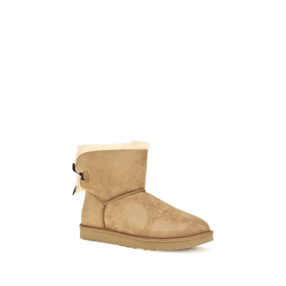 UGG Beige Calf Leather Ankle Boots