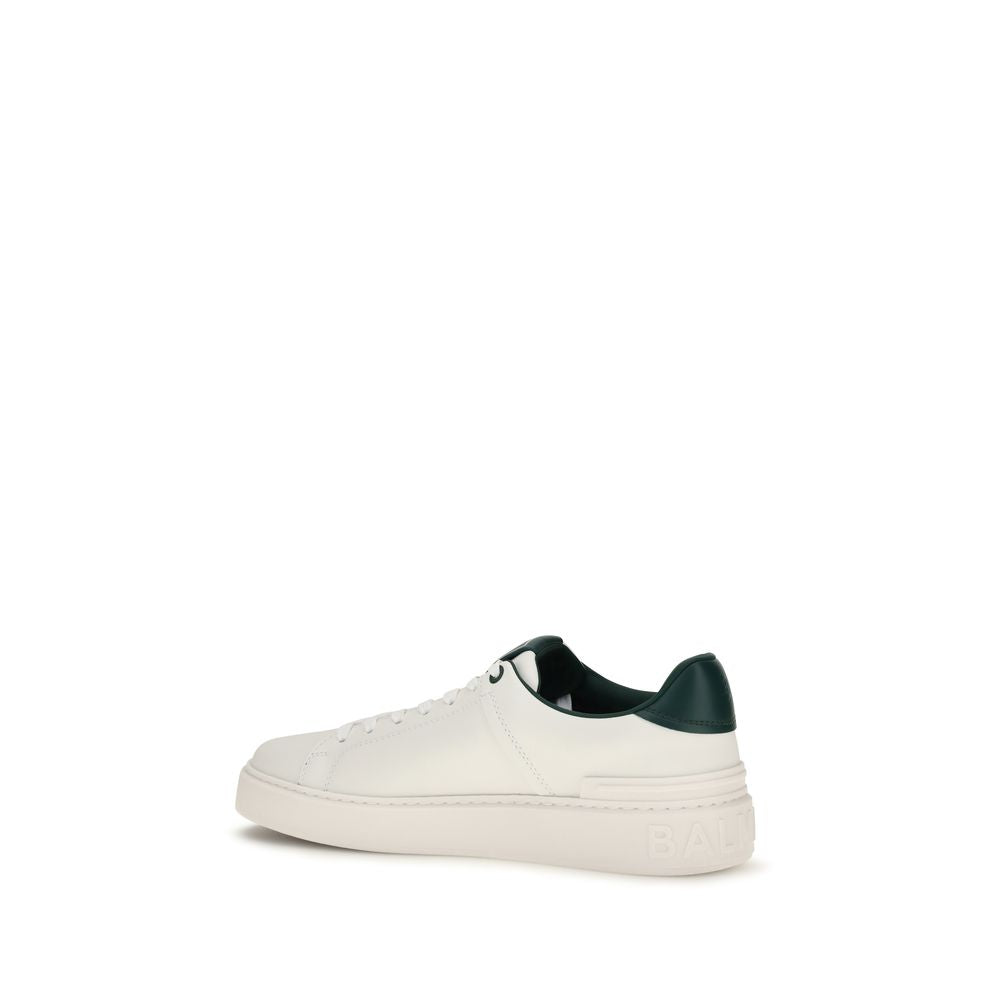 Balmain White Calf Leather Sneakers