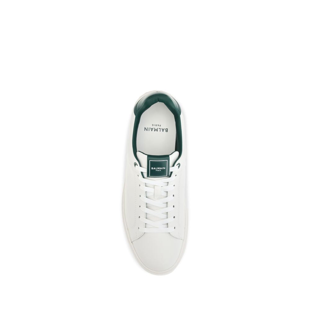 Balmain White Calf Leather Sneakers