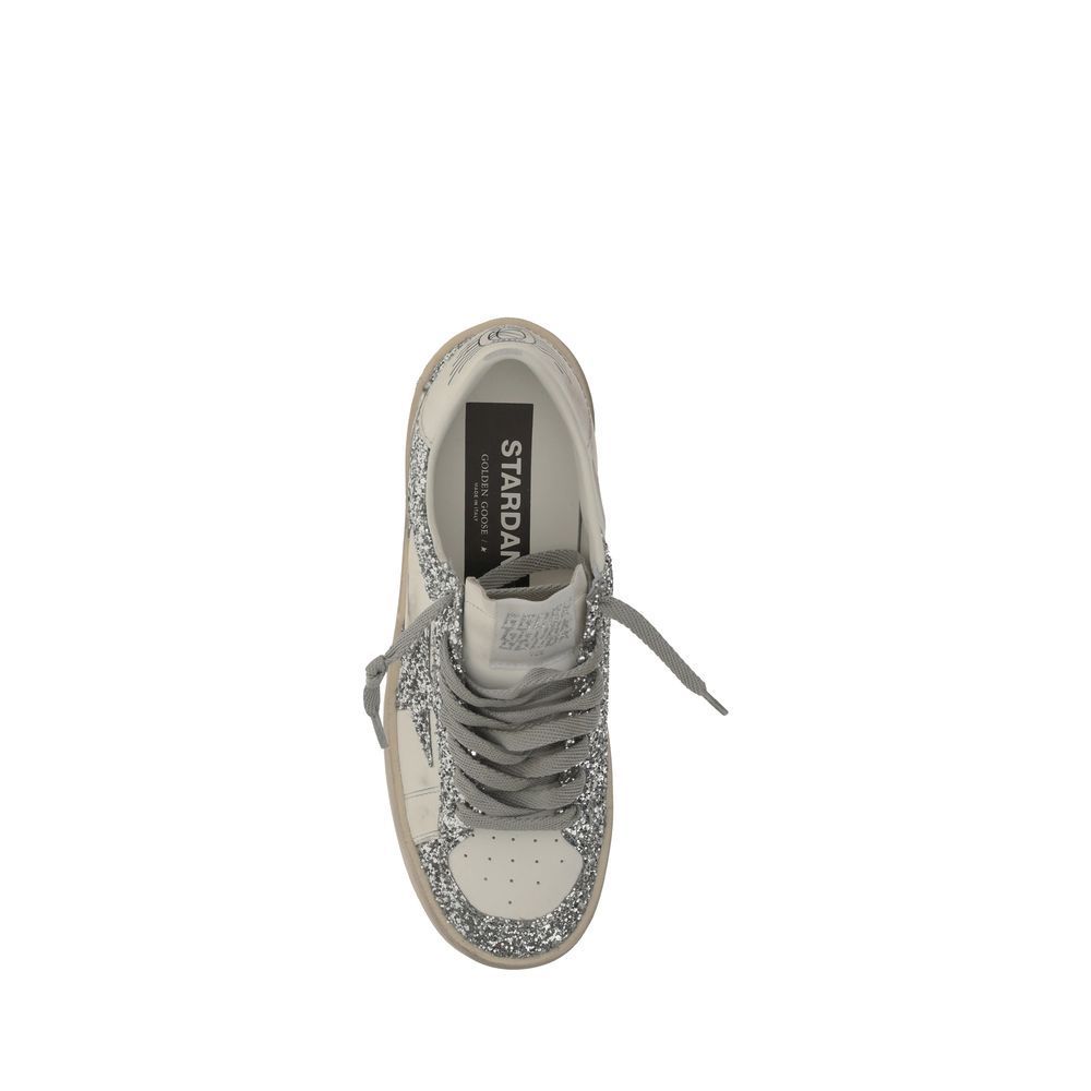 Golden Goose Gray Calf Leather Low Top Sneakers