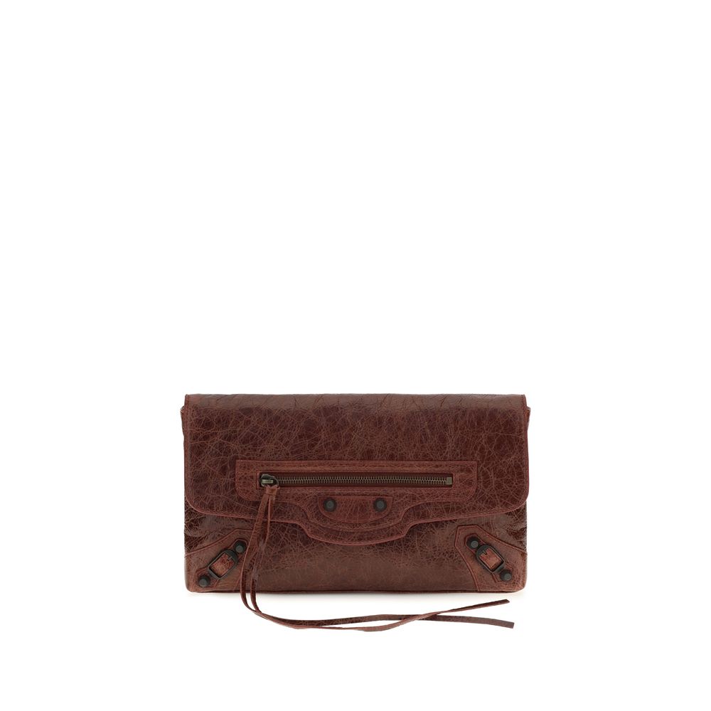 Balenciaga Bordeaux Lamb Clutch Bag