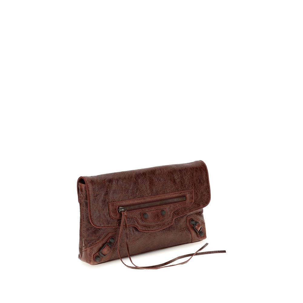 Balenciaga Bordeaux Lamb Clutch Bag