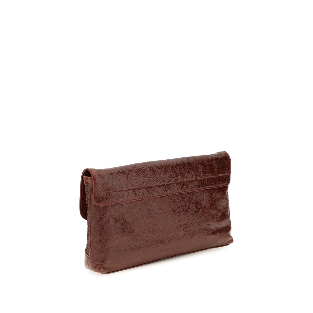 Balenciaga Bordeaux Lamb Clutch Bag
