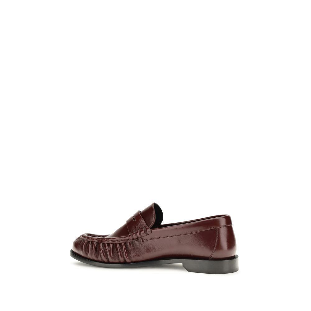 Saint Laurent Bordeaux Lamb Slip-On Loafers