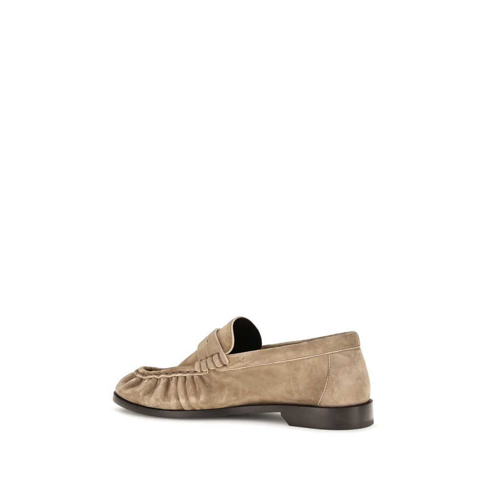 Saint Laurent Beige Calf Leather Slip-On Loafers