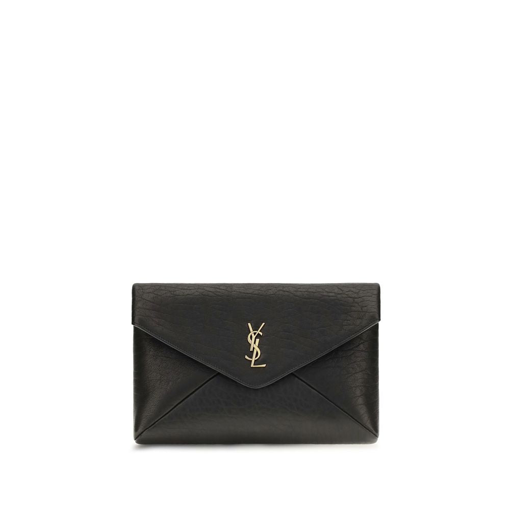 Saint Laurent Black Lamb Clutch Bag
