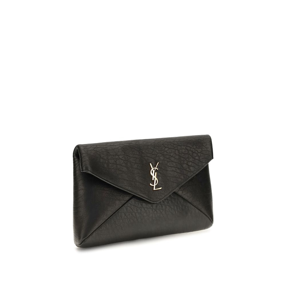 Saint Laurent Black Lamb Clutch Bag