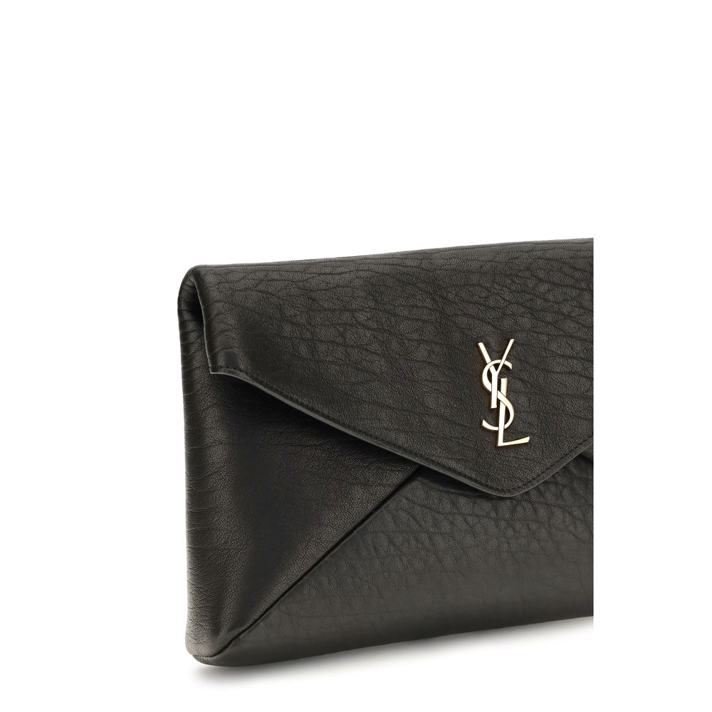 Saint Laurent Black Lamb Clutch Bag