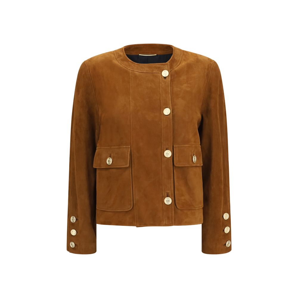 Saint Laurent Brown Lamb Full-Length Jacket