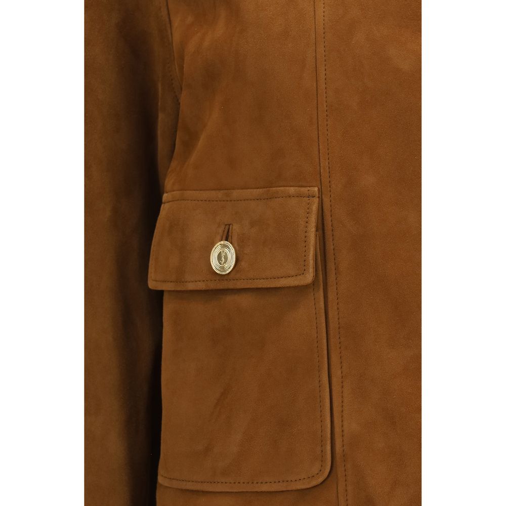 Saint Laurent Brown Lamb Full-Length Jacket