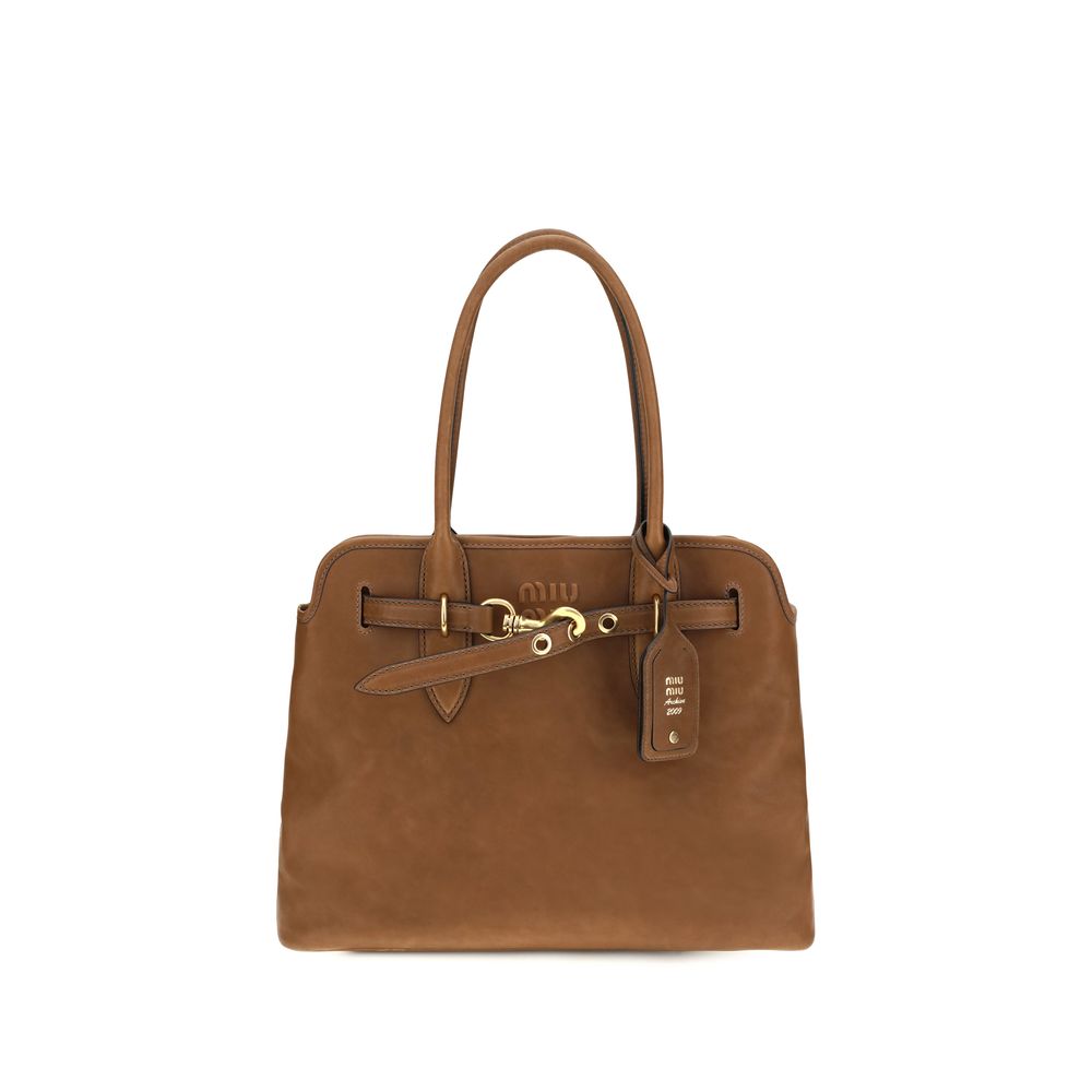 Miu Miu Brown Calf Leather Shoulder Bag