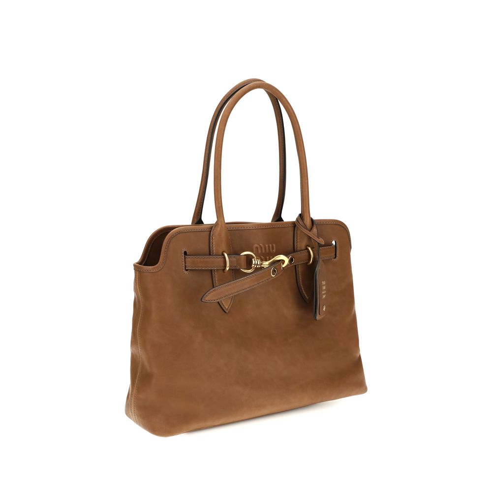 Miu Miu Brown Calf Leather Shoulder Bag