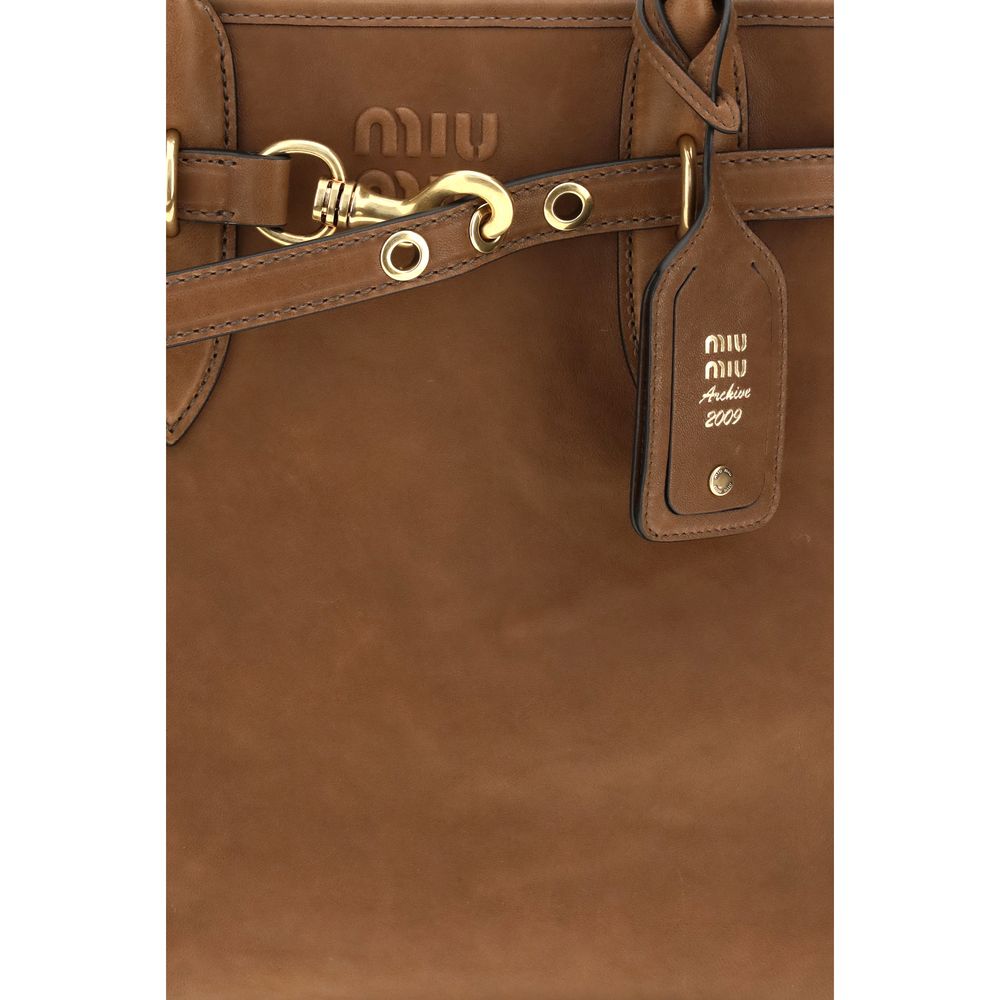 Miu Miu Brown Calf Leather Shoulder Bag