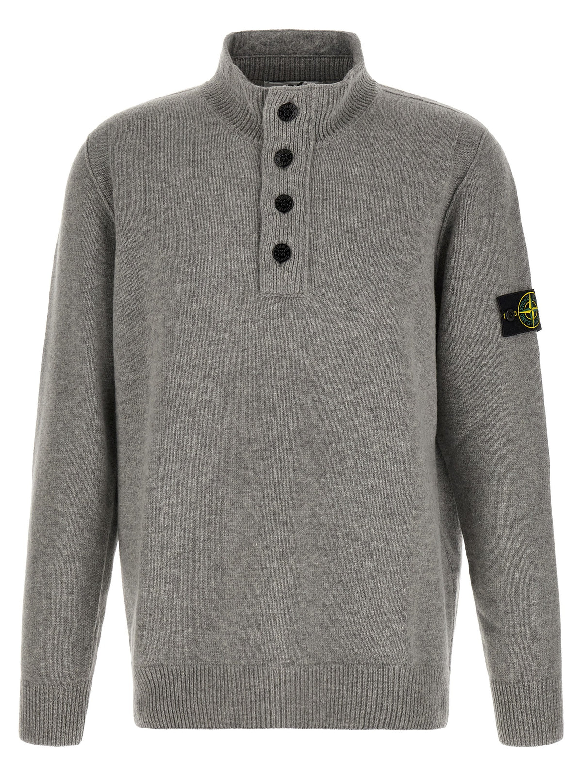 Stone Island Gray Virgin Wool Cardigan