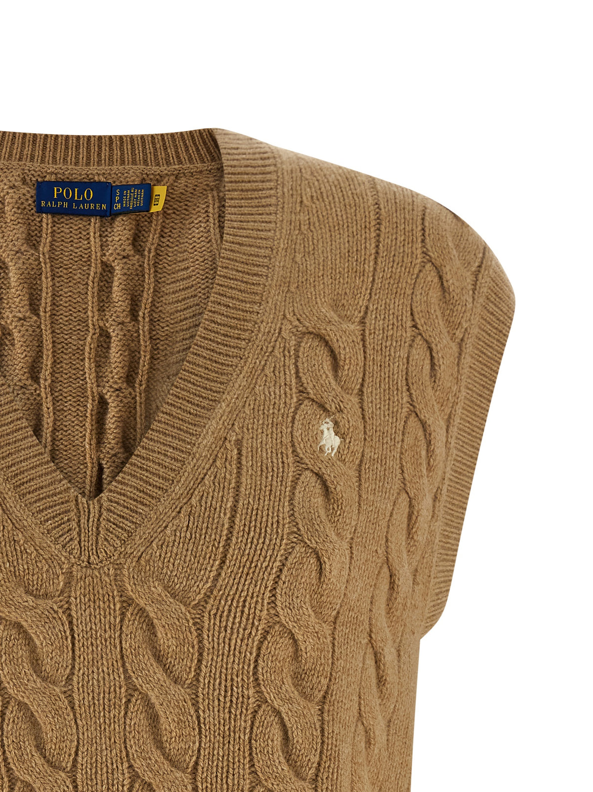 Polo Ralph Lauren Beige Wool Sleevelesss Jacket