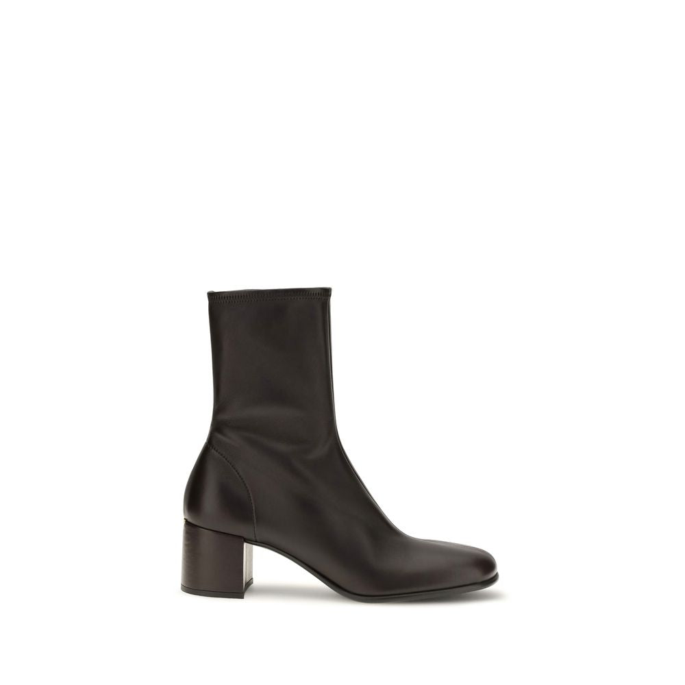 Prada Brown Lamb Ankle Boots