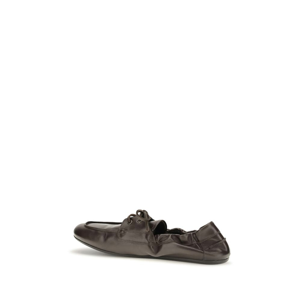 Prada Brown Calf Leather Slip-On Loafers